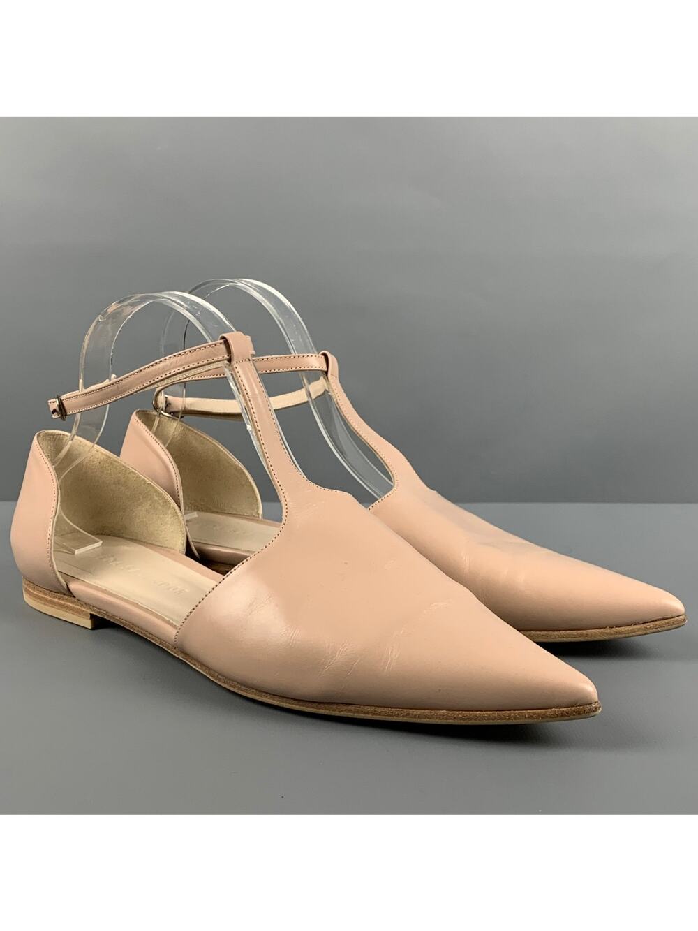 FREDA SALVADOR Size 9 Beige Leather T- Strap Flats